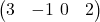  \begin{pmatrix} 3 & -1 \ 0 & 2 \end{pmatrix} 