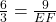  \frac{6}{3} = \frac{9}{EF} 