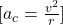 [ a_c = \frac{v^2}{r} ]