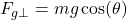  F_{g \perp} = mg \cos(\theta) 