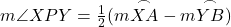  m \angle XPY = \frac{1}{2}(m \overset{\frown}{XA} - m \overset{\frown}{YB}) 