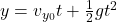 y = v_{y_0} t + \frac{1}{2} g t^2