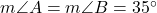  m \angle A = m \angle B = 35^\circ 