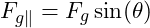  F_{g\parallel} = F_g \sin(\theta) 