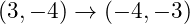  (3, -4) \rightarrow (-4, -3) 