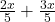  \frac{2x}{5} + \frac{3x}{5} 