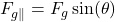  F_{g\parallel} = F_g \sin(\theta) 